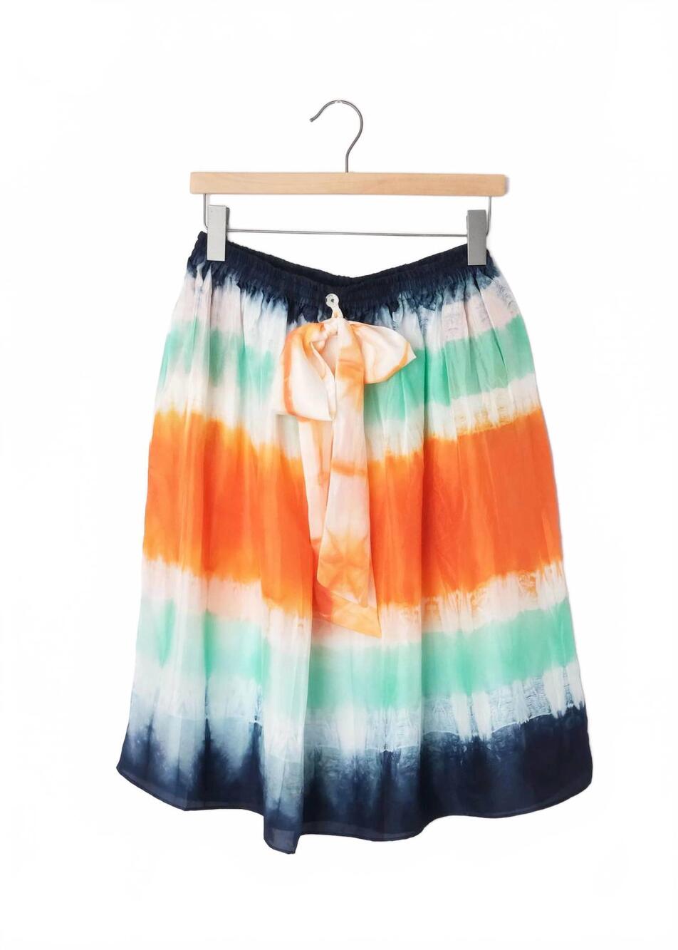 NEW ÉTAT D’ÉTÉ women's sway silk skirt in shibori-bliss